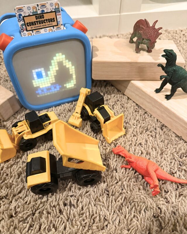 Raise your hand if you have a kiddo that loves 🦖dinosaurs, 🏗️construction vehicles, and 🧱blocks! 🙋🏻‍♀️ If so, your kids would love the Dino Constructors card! 

Follow Rex the T-Rex, Trixy the Triceratops, and their dino pals as they work together to tackle tasks such as building skyscrapers and bridges, rescuing people from danger, and more. Through these action-packed adventures, readers will learn important lessons about teamwork, problem-solving, and determination, all while being captivated by the sound effects and fun storylines.

#Yoto #YotoPlayer #TonieBox #ActivitiesForKids #PreschoolActivities #HomeschoolMom #Tonies #ScreenFreePlay #MommaBearAudio #MomLife #TeacherLife #Dinosaurs #BlockPlay